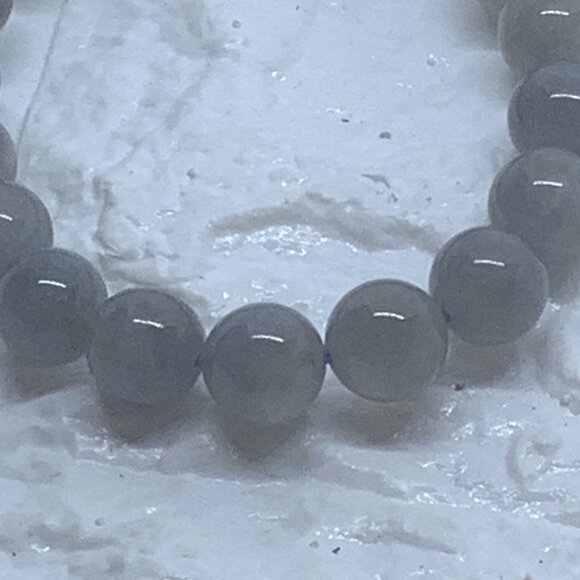 10mm Gray Moonstone Round Bead Balance Bracelet Stretch Bangle Unisex Gemstone - Picture 4 of 6